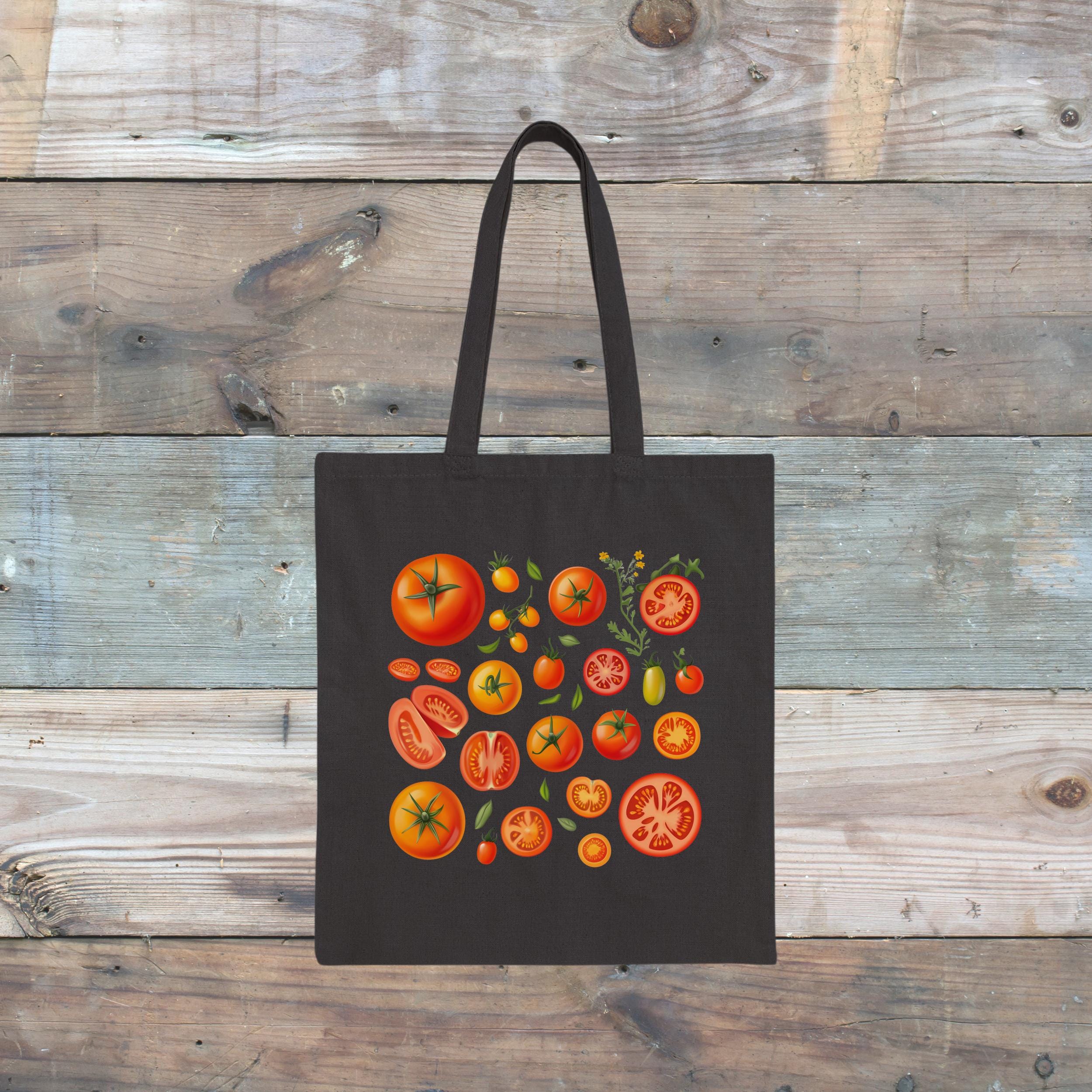 Farmers Market Tomato Tote Bag Vintage Vegetable Basket Reusable ...