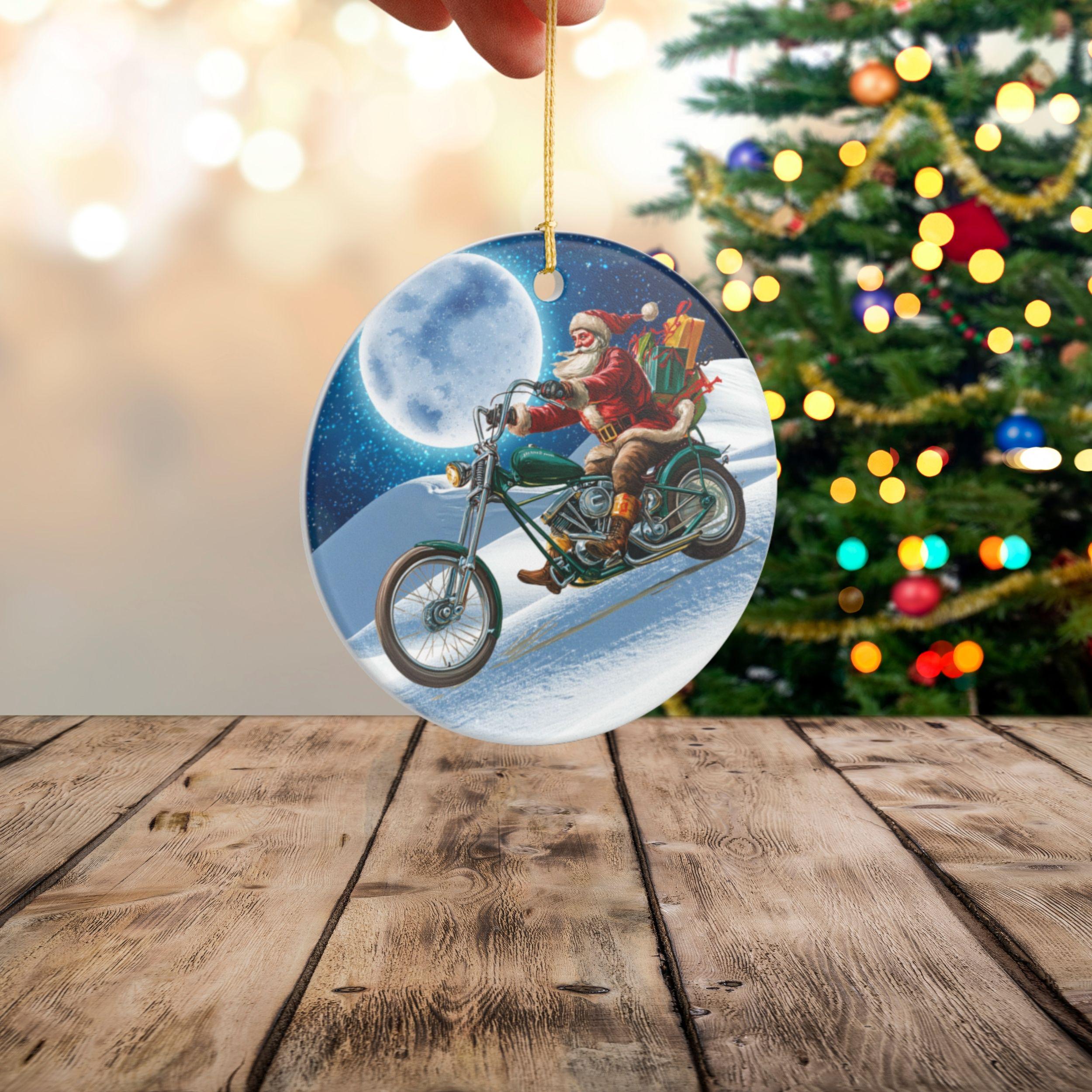 ハーレーダビッドソン サンタクロース 置物 2025 Biker Santa Ornament