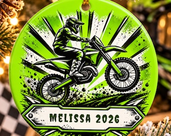 Motocross Personalized Ornament, Custom Dirt Bike Rider Gift, Dirt Bike Christmas Ornament, Personalized Motorcycle Gift For Boy
