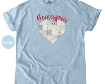 Maglietta Patchwork Heart Comfort Colors: maglietta da quilter fatta in casa