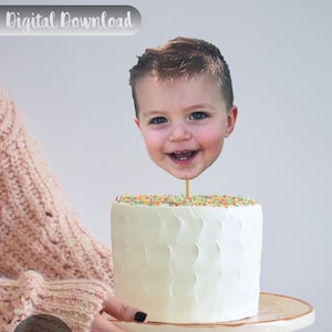 Cake Topper for Birthday, Face Decoration, Custom Cake Topper, Kids Birthday, Custom Face Sticks, Big Head Cutout, Photo Cake Topper