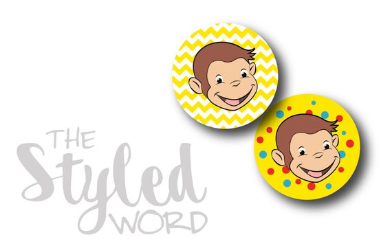 Curious George Cupcake Toppers Girls Boys Birthday Monkey Etsy