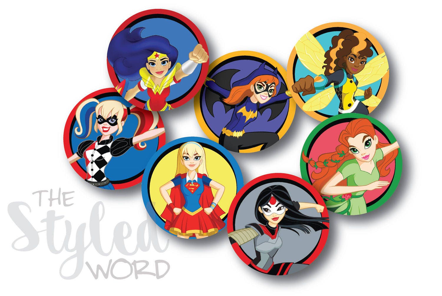 DC Superhero High Girls Cupcake Toppers Girls Birthday | Etsy