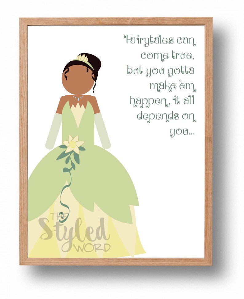 Tiana The Princess & the Frog Quote Princess Art Princess | Etsy