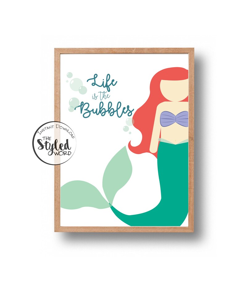 ariel the little mermaid quote princess art life is the etsy
