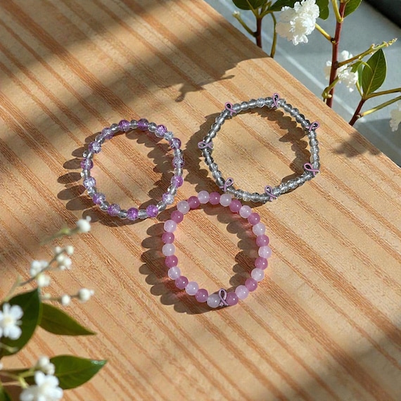 Breast cancer beaded bracelets