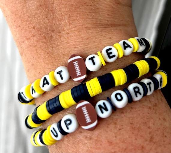 Football beaded bracelet set