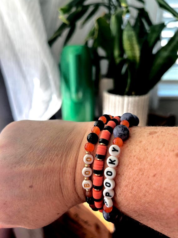 Halloween beaded bracelets