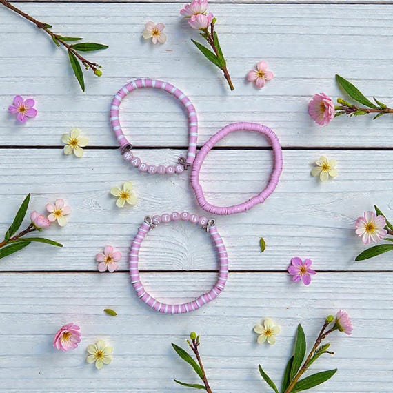 Breast Cancer beaded bracelets set