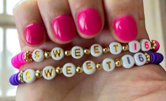 Sweet 16 clay beaded bracelets