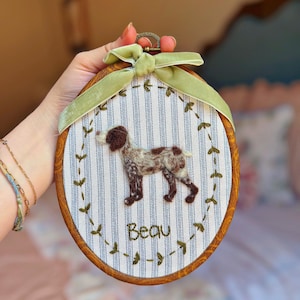 Ritratto di cane da caccia a pelo corto fatto a mano e personalizzato, cane da guardia, cimelio di famiglia, regalo ricordo per bambini, decorazione artistica da parete, animale infeltrito ad ago.