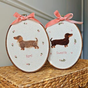 Retrato personalizado feito à mão de Dachshund de qualquer raça, ideal para presente de berçário, cachorro, gato, Pointer, Golden Doodle, Shih Tzu, Retriever, em feltro agulhado.