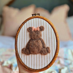 Handmade Bear personalized felted nursery decor baby boys girls felted bear felt animal gift animal gift needle felted nursery gift room