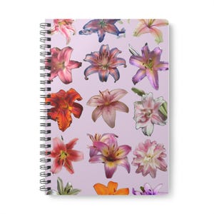 Floral Spiral Notebook, Beautiful Flower Design Journal, Ideal for Students, Artists, Gift for Her, A5 Notepad