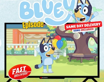 Message vidéo personnalisé de Bluey, vidéo d'anniversaire personnalisée pour enfants, cadeau animé Bluey, surprise numérique pour enfants