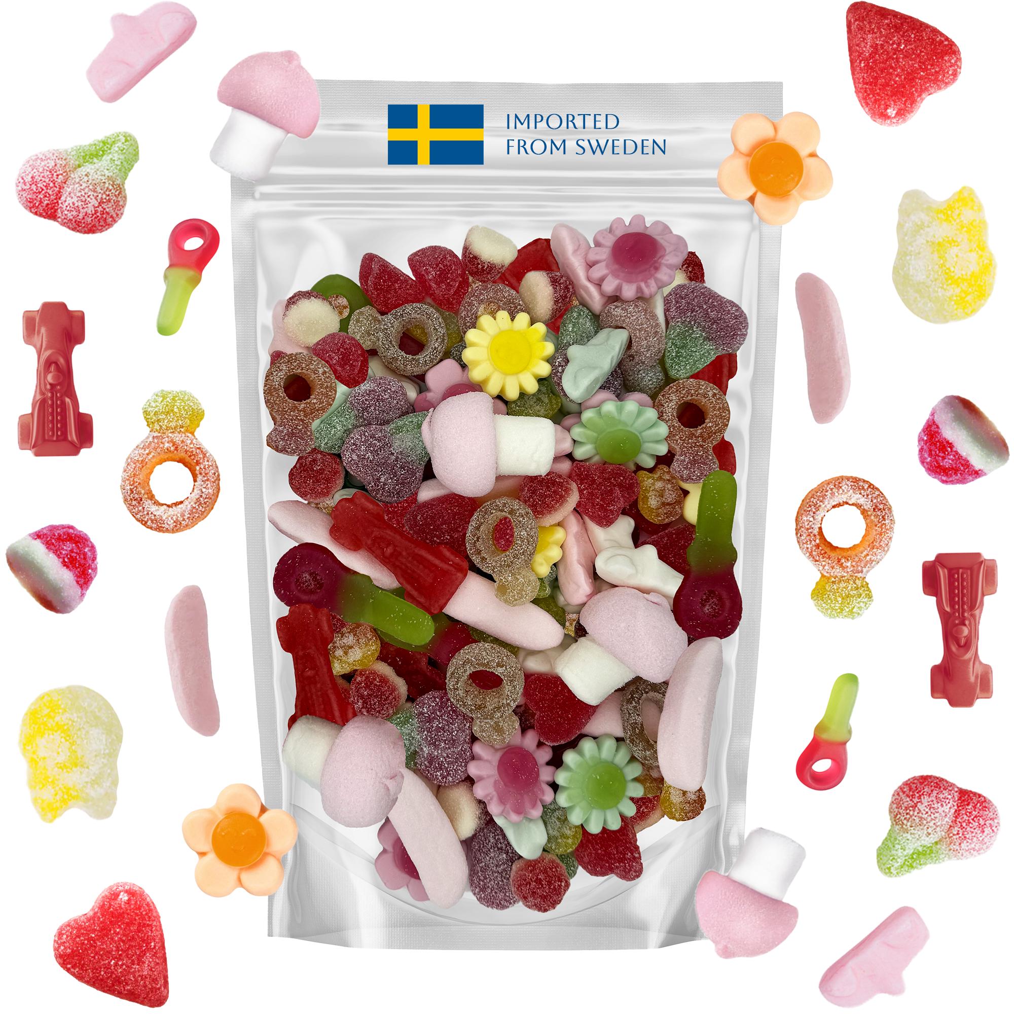 Swedish Sweet & Sour Lovers’ Mix – 1 LB Candy Assortment Bag with TikTok-Viral Favorites Like Bubs Sur Skalle, Ahlgrens Bilar And More!