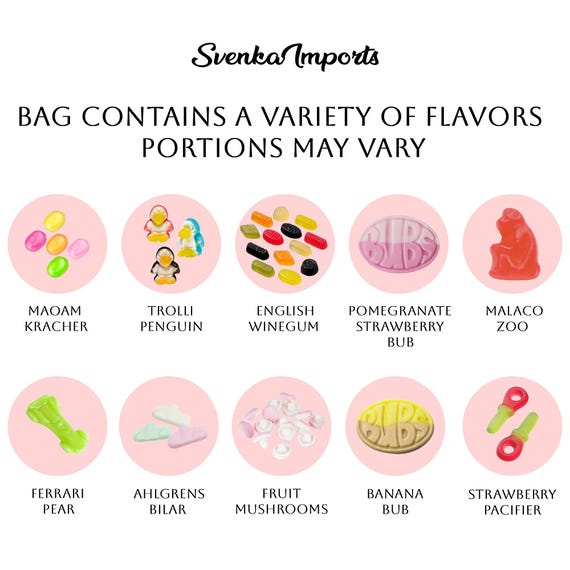 Swedish Sweet Pick & Mix - 1 Pound Assortment Bag With Bubs, Ahlgrens Bilar, Maoam Kracher, Ferrari, Wine Gums, and much more!