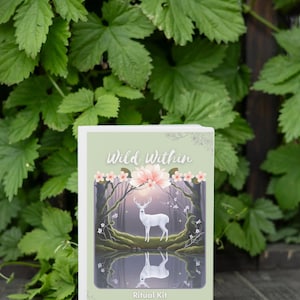 Kit Ritual Wild Within | Meditação Guiada para Imprimir, Sugestões para Diário, Cartões de Afirmação, Arte de Altar para Autodescoberta Baseada na Natureza