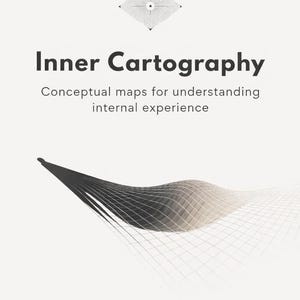 Puede incluir: Un gráfico beige claro con el texto "MOONLYHORSE" en la parte superior. El título "Inner Cartography" está en letras grandes y en negrita. Debajo, se lee "Conceptual maps for understanding internal experience". La imagen incluye un gráfico y las palabras "Inside the workbook."