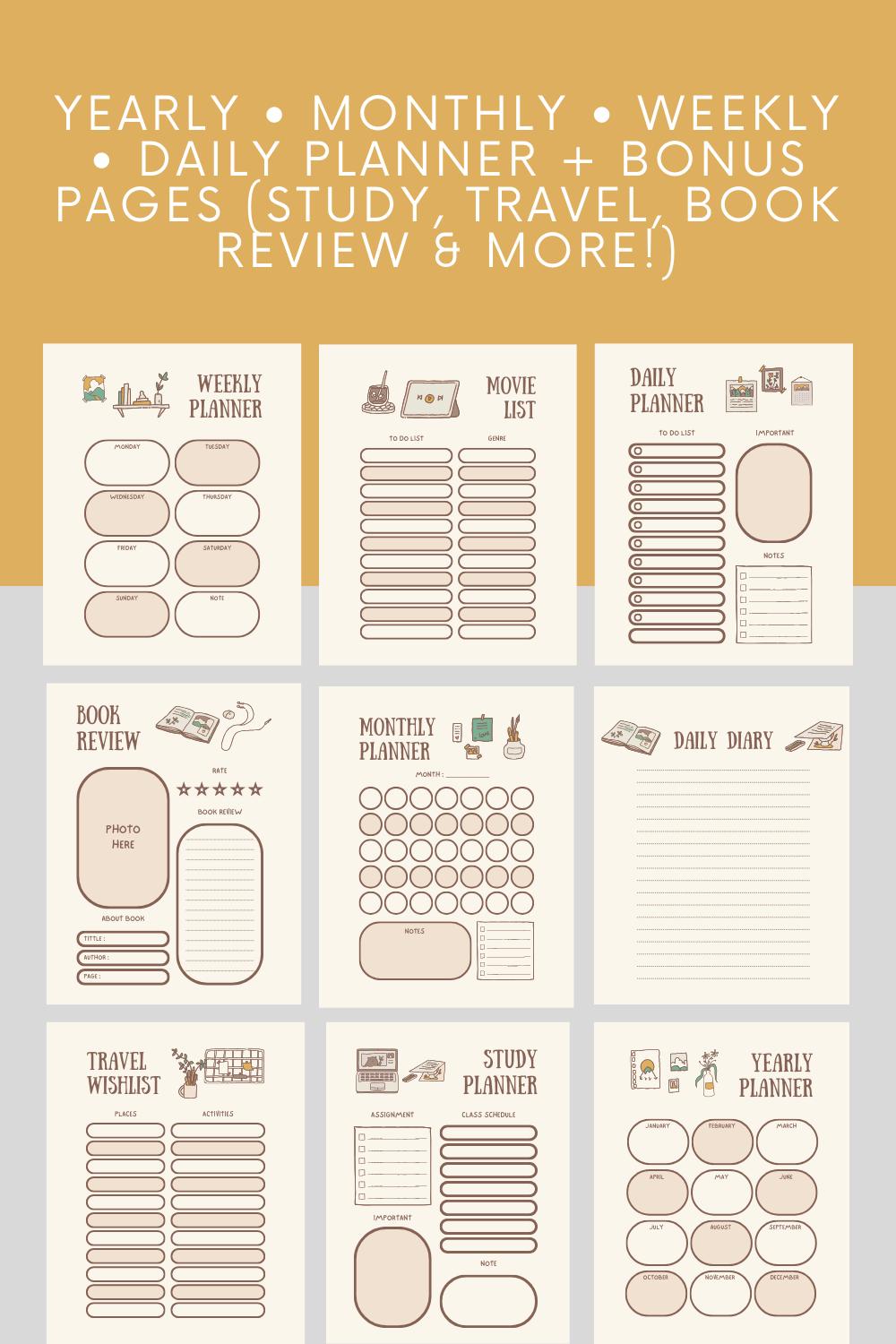 Daily & Weekly Planner | Printable PDF Instant Download - Etsy