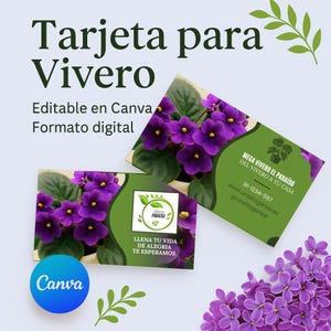 Canva-sjabloon | Bewerkbaar visitekaartje | Tuinieren | Digitaal ontwerp | Kwekerij | Bloemist | Planten | Groen bedrijf
