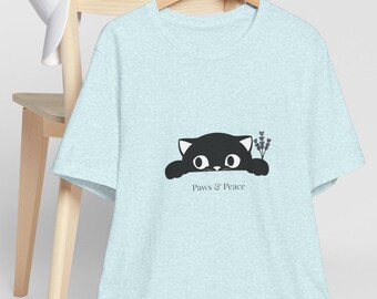Paws and Peace Cat Tee | Unisex Minimalist Cat Shirt
