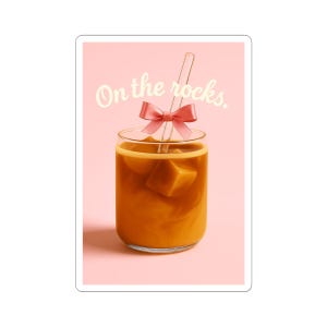 On The Rocks Cute Coffee Kiss-Cut Stickers | Perfect for Laptops, Journals, Scrapbooking, Gifts, and Party Decor