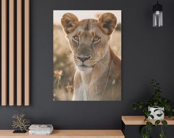 Lioness Canvas Print, African Wildlife Art, Safari Home Decor