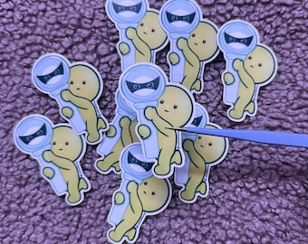 P1Harmony Lighstick x Green Guy Smiski inspired Waterproof Vinyl Sticker
