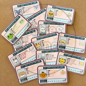 SVT | Seventeen Miniteen Identification Card Stickers| Laminated Die Cut Sticker | Seventeen Character Stickers| Kpop, Bujo Sticker|