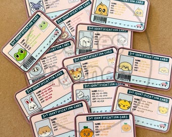 SVT | Seventeen Miniteen Identification Card Stickers| Laminated Die Cut Sticker | Seventeen Character Stickers| Kpop, Bujo Sticker|
