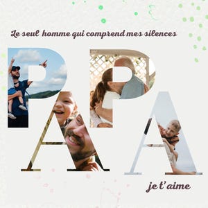 Carte digitale  Fête des Pères : “Le seul homme qui comprend mes silences”,Carte à imprimer ou à envoyer, téléchargement instantané.
