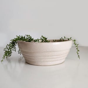 c1930s Mountainside Pottery beige tiered ceramic planter, dish garden, planter bowl