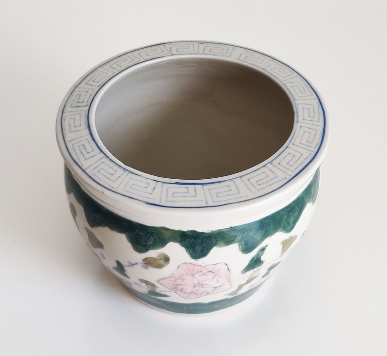 Vintage Asian Fish Bowl Planter Chinoiserie - Etsy