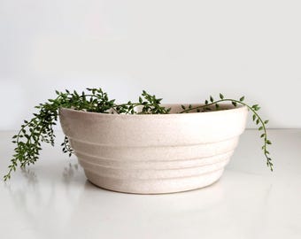 c1930s Mountainside Pottery beige tiered ceramic planter, dish garden, planter bowl