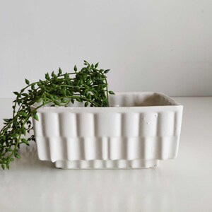 Vintage Cookson Pottery White Ceramic Planter