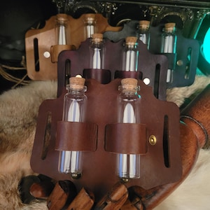 Simple Vial Holster- Leather Potion Holder for Cosplay, LARP, or Fantasy Costumes