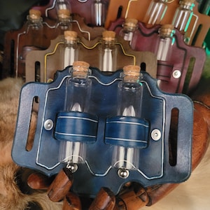 Alchemist's Vial Holster- Leather Potion Holder for Cosplay, LARP, or Fantasy Costumes