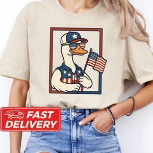 Fourth Of July Shirt Kids Popular Shirt | Independence Day Toddler Shirt | 4Th Of July Kids Tee | American Goose with flag Gildan64000 |A67