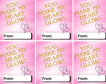 Du bringst mein Herz zum leuchten! Druckbare Karten zum Valentinstag