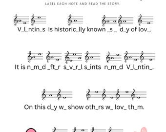 Valentinstag Violinschlüssel Note Benennung