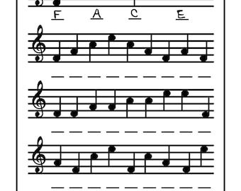 Intro zu Violinschlüssel Space Notes
