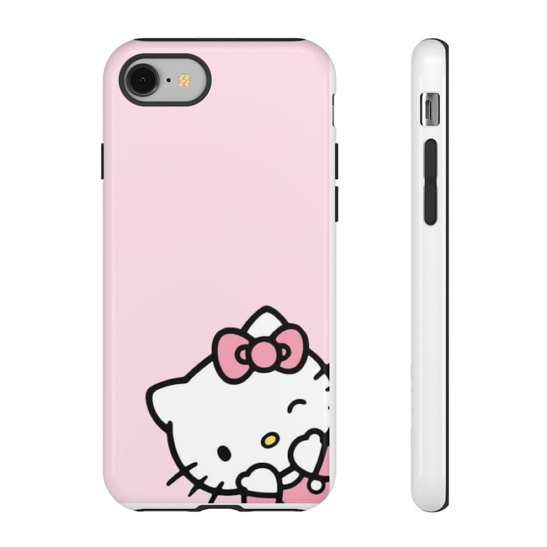 Cute Hello Kitty Phone Case, Tough Phone Cover for Cat Lovers, Kawaii Gift, Cute Accessory for Kids & Adults, Pink Kitty Case image 1