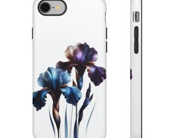Painterly Iris Blooms Phone Case | Dual-Layer Protective Art Cover