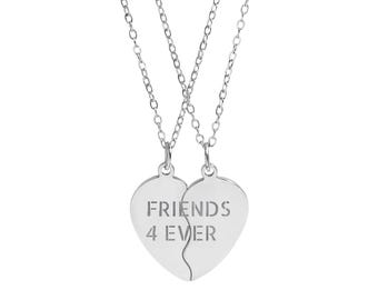 Friends 4 Ever split heart necklace set | Necklace