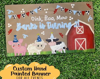 Custom Hand-Painted Party Banner: Kraft Paper, Acrylic Paints