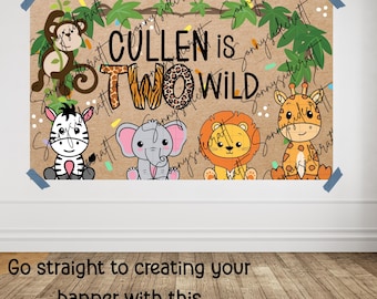 Editable Party Banner Template Canva | Custom Birthday Decoration (Instant Download)