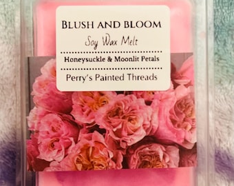Blush and Bloom | Hand-Poured Soy Wax Melt | Mica Swirled | Unique Packaging