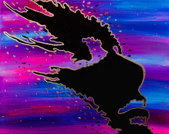 Cosmic Dissolve | Original Abstract Silhouette Painting