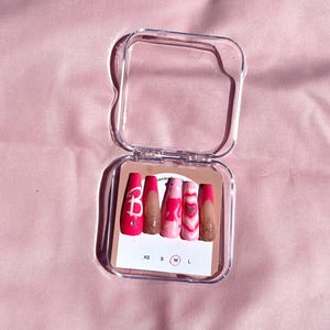 Y2K Barbie Press on Nails, Chic Handmade Fake Nails, Extra Long Coffin Nails, Handmade Y2K aesthetic Press on Nails